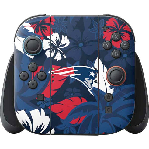 NFL New England Patriots Tropical Print Nintendo Switch 2 (2025) Joy-Con Controller Skin