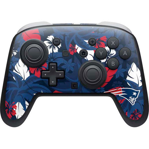 NFL New England Patriots Tropical Print Nintendo Switch 2 (2025) Pro Controller Skin