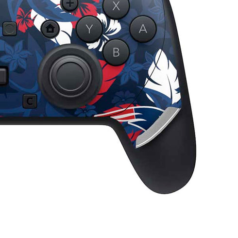 NFL New England Patriots Tropical Print Nintendo Switch 2 (2025) Pro Controller Skin