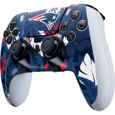 NFL New England Patriots Tropical Print PS5 DualSense Edge Pro Controller Skin
