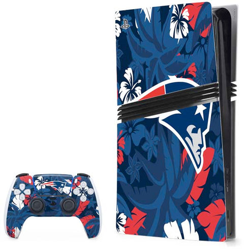 NFL New England Patriots Tropical Print PS5 Pro Bundle Skin