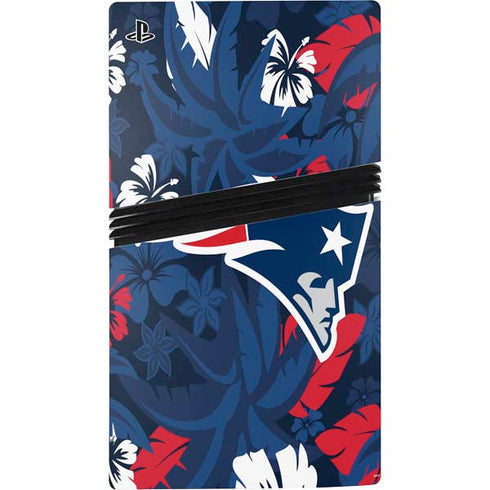 NFL New England Patriots Tropical Print PS5 Pro Disk Bundle Skin