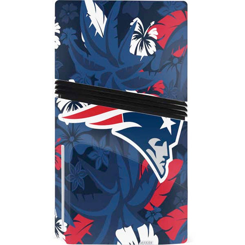 NFL New England Patriots Tropical Print PS5 Pro Disk Bundle Skin