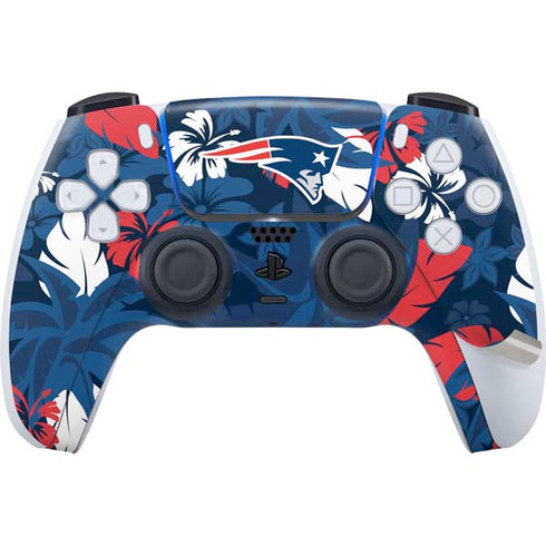 NFL New England Patriots Tropical Print PS5 Pro Disk Bundle Skin