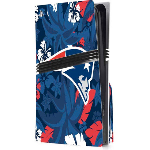 NFL New England Patriots Tropical Print PS5 Pro Disk Console Skin