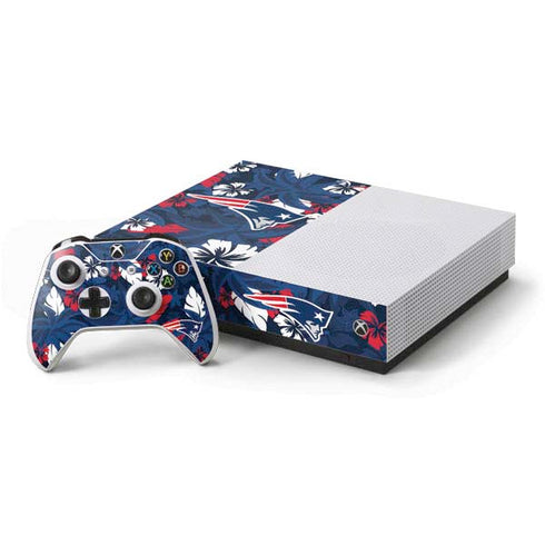NFL New England Patriots Tropical Print Xbox One S All-Digital Edition Bundle Skin