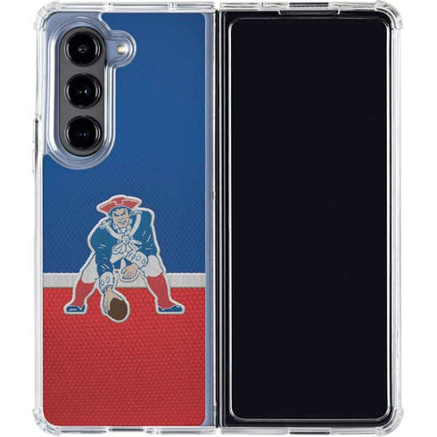 NFL New England Patriots Vintage Galaxy Z Fold5 5G Clear Case