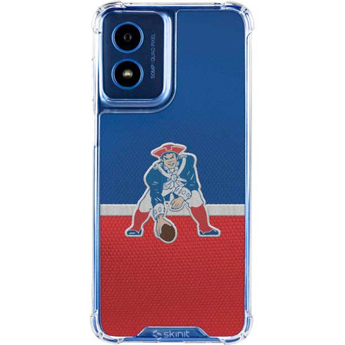 NFL New England Patriots Vintage Moto G 5G (2024) Clear Case