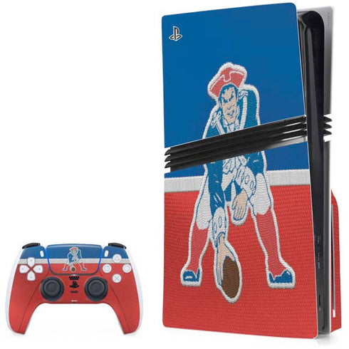 NFL New England Patriots Vintage PS5 Pro Disk Bundle Skin