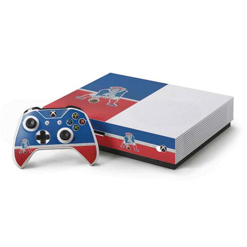 NFL New England Patriots Vintage Xbox One S Console and Controller Bundle Skin