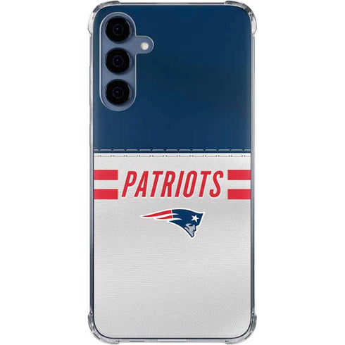 NFL New England Patriots White Striped Galaxy A35 5G Clear Case