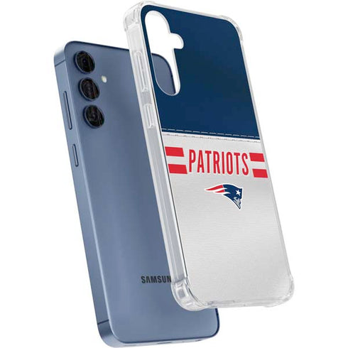 NFL New England Patriots White Striped Galaxy A35 5G Clear Case