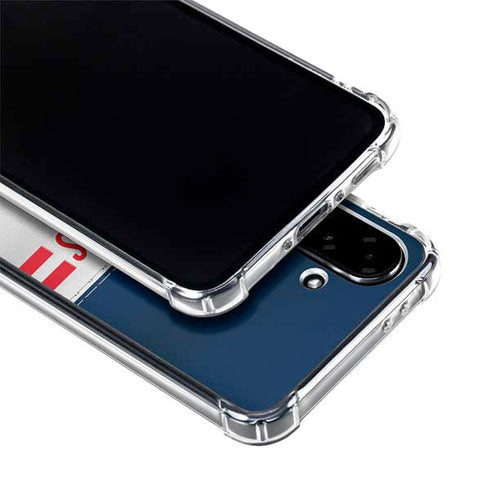 NFL New England Patriots White Striped Galaxy A36 5G Clear Case