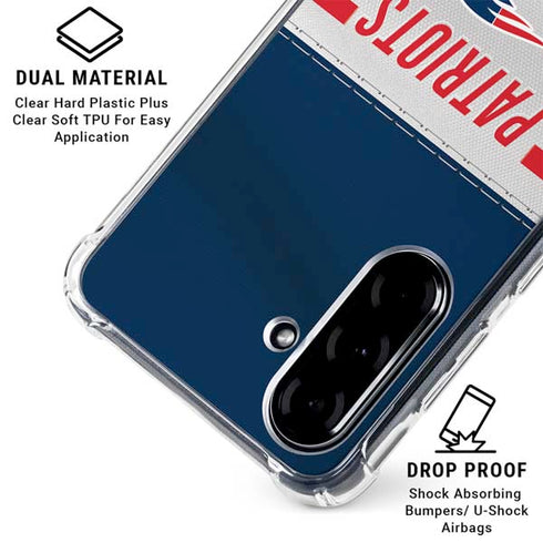 NFL New England Patriots White Striped Galaxy A36 5G Clear Case