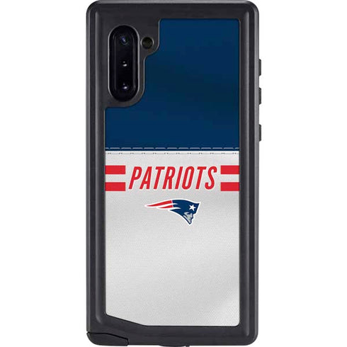 NFL New England Patriots White Striped Galaxy Note 10 Waterproof Case