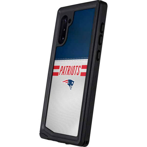 NFL New England Patriots White Striped Galaxy Note 10 Waterproof Case
