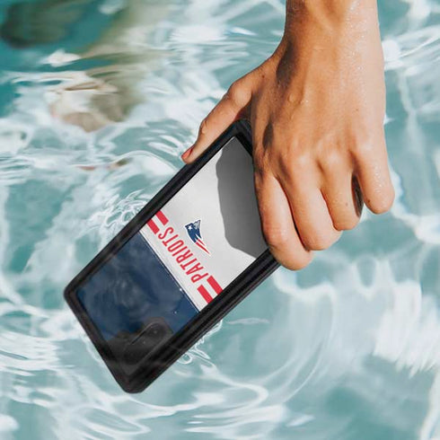 NFL New England Patriots White Striped Galaxy Note 10 Waterproof Case