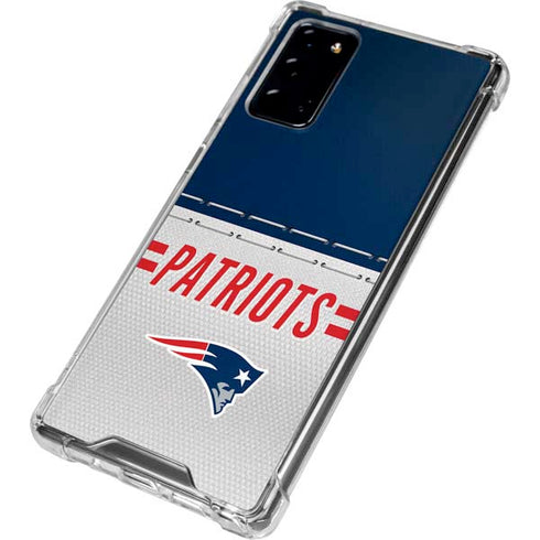 NFL New England Patriots White Striped Galaxy Note20 5G Clear Case