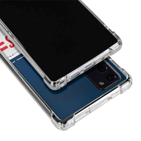 NFL New England Patriots White Striped Galaxy Note20 5G Clear Case