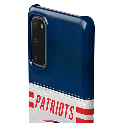 NFL New England Patriots White Striped Galaxy S20 Lite Case