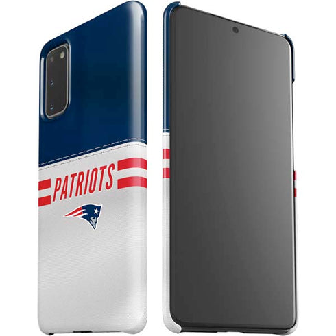 NFL New England Patriots White Striped Galaxy S20 Lite Case