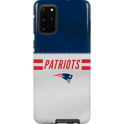 NFL New England Patriots White Striped Galaxy S20 Plus Pro Case
