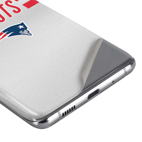 NFL New England Patriots White Striped Galaxy S20 Plus Skin