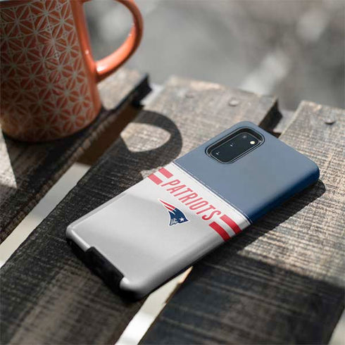 NFL New England Patriots White Striped Galaxy S20 Pro Case