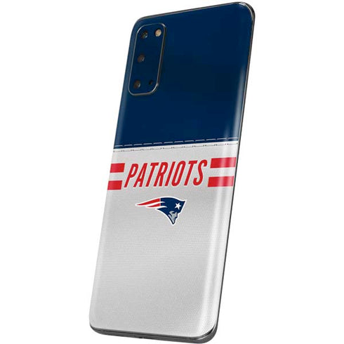 NFL New England Patriots White Striped Galaxy S20 Skin