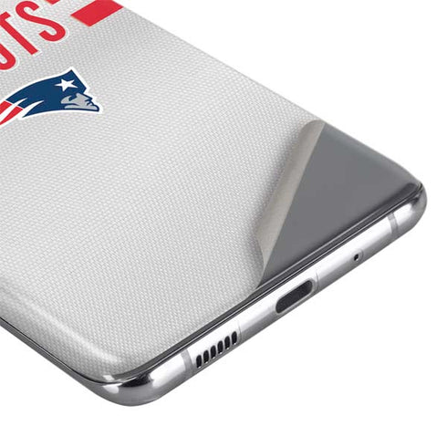 NFL New England Patriots White Striped Galaxy S20 Skin
