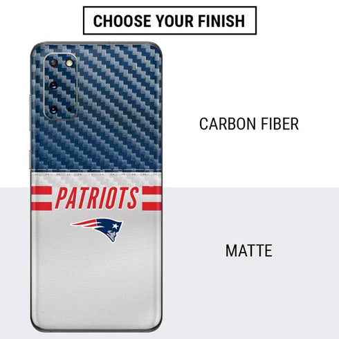 NFL New England Patriots White Striped Galaxy S20 Skin
