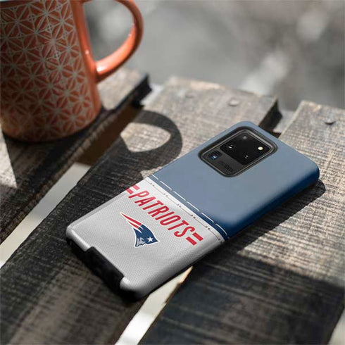 NFL New England Patriots White Striped Galaxy S20 Ultra 5G Pro Case