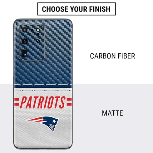 NFL New England Patriots White Striped Galaxy S20 Ultra 5G Skin