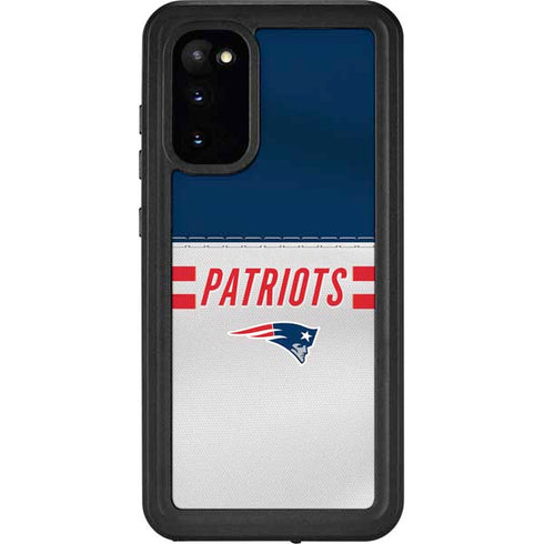 NFL New England Patriots White Striped Galaxy S20 Waterproof Case