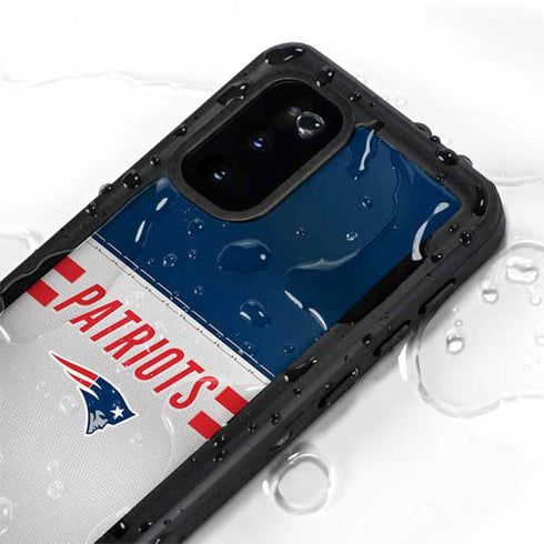 NFL New England Patriots White Striped Galaxy S20 Waterproof Case