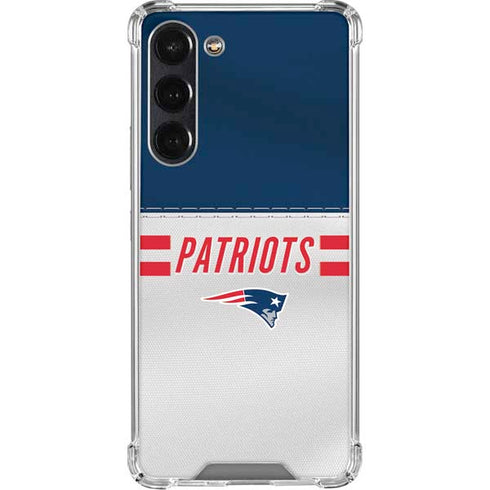 NFL New England Patriots White Striped Galaxy S24 FE Clear Case
