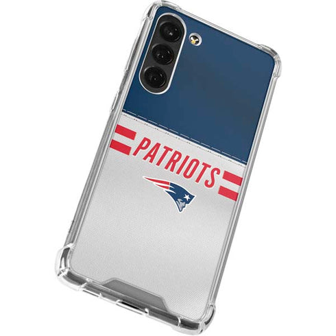 NFL New England Patriots White Striped Galaxy S24 FE Clear Case