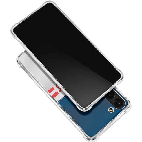 NFL New England Patriots White Striped Galaxy S24 FE Clear Case