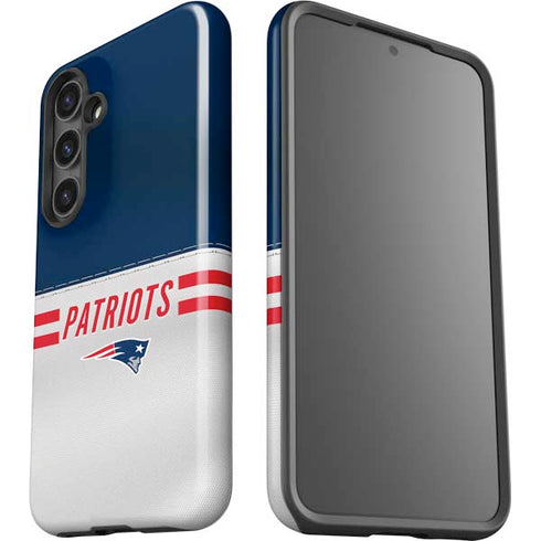 NFL New England Patriots White Striped Galaxy S25 Impact Case