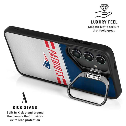 NFL New England Patriots White Striped Galaxy S24 Kickstand Case