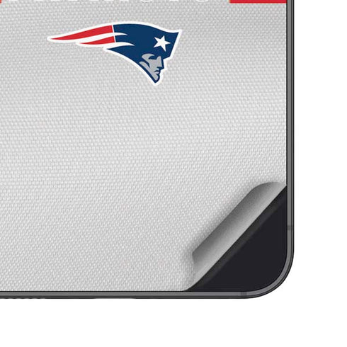 NFL New England Patriots White Striped Galaxy S25 Plus Skin