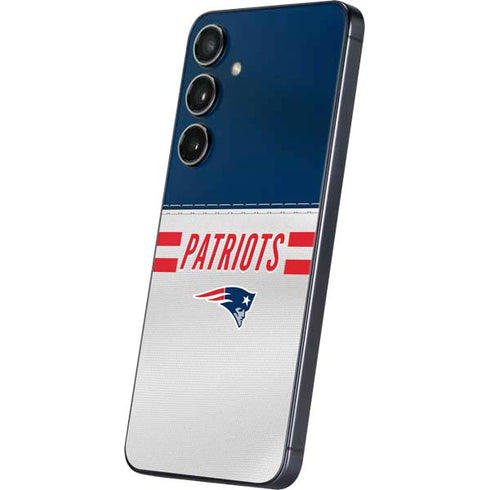 NFL New England Patriots White Striped Galaxy S25 Skin