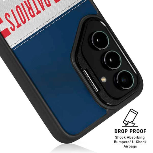 NFL New England Patriots White Striped Galaxy S25 Ultra Kickstand Case