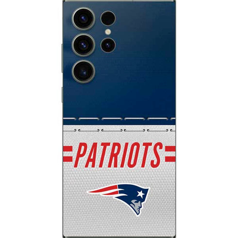 NFL New England Patriots White Striped Galaxy S25 Ultra Skin
