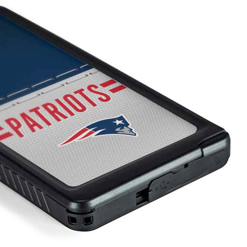 NFL New England Patriots White Striped Galaxy S24 Ultra Waterproof Case