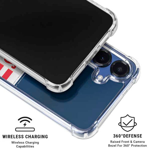 NFL New England Patriots White Striped Galaxy S25 Plus Clear Case