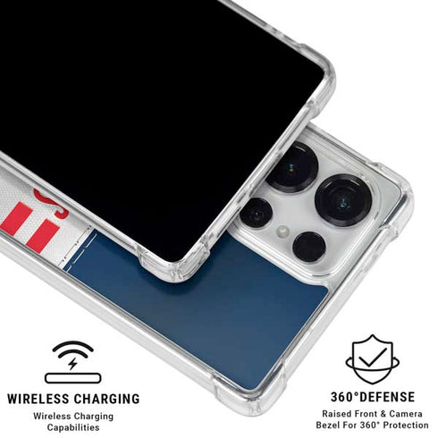 NFL New England Patriots White Striped Galaxy S25 Ultra Clear Case