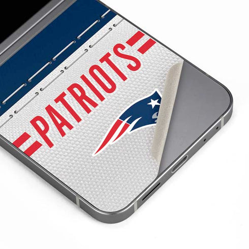 NFL New England Patriots White Striped Galaxy Z Flip6 Skin