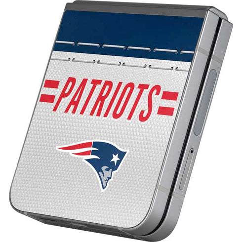 NFL New England Patriots White Striped Galaxy Z Flip6 Skin