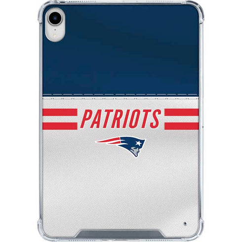NFL New England Patriots White Striped iPad 11th Gen (2025) Clear Case